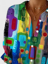 Jessica | Elegante geometrische Musterbluse